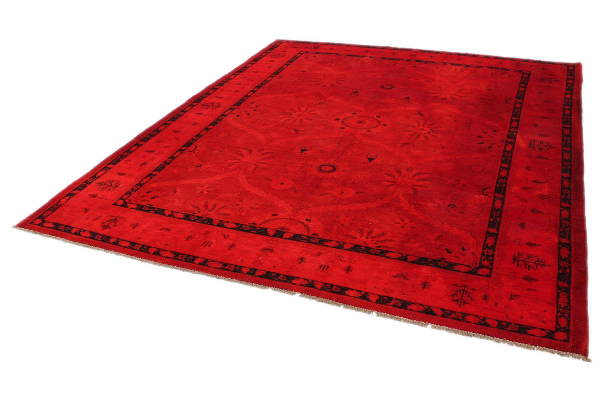 8x10 Red and Navy Turkish Overdyed Rug