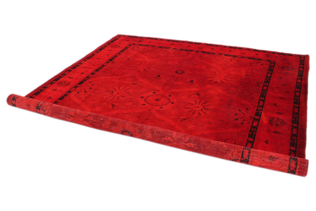 8x10 Red and Navy Turkish Overdyed Rug