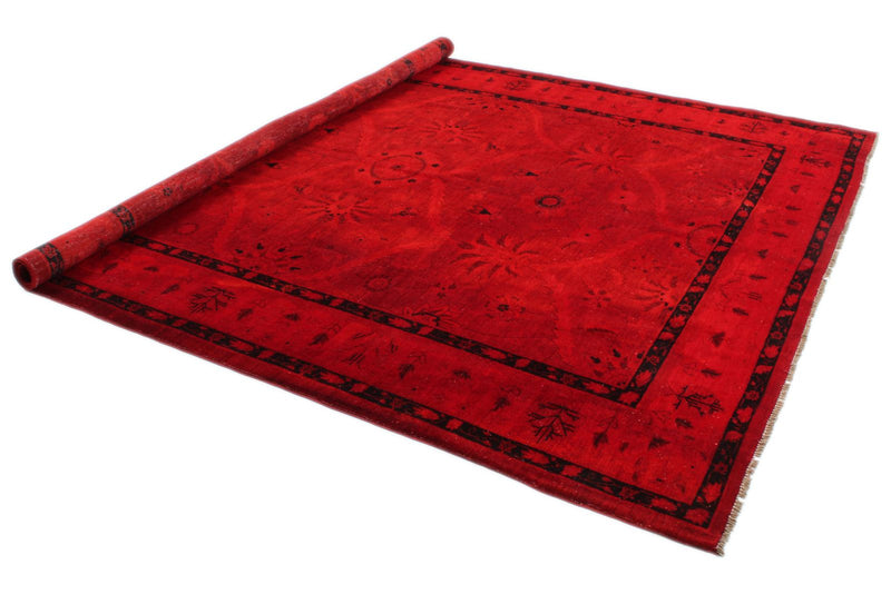 8x10 Red and Navy Turkish Overdyed Rug