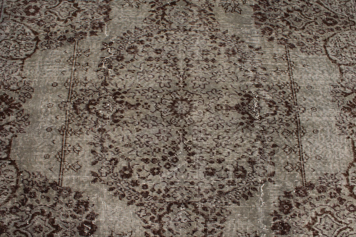 6x9 Gray Turkish Overdyed Rug