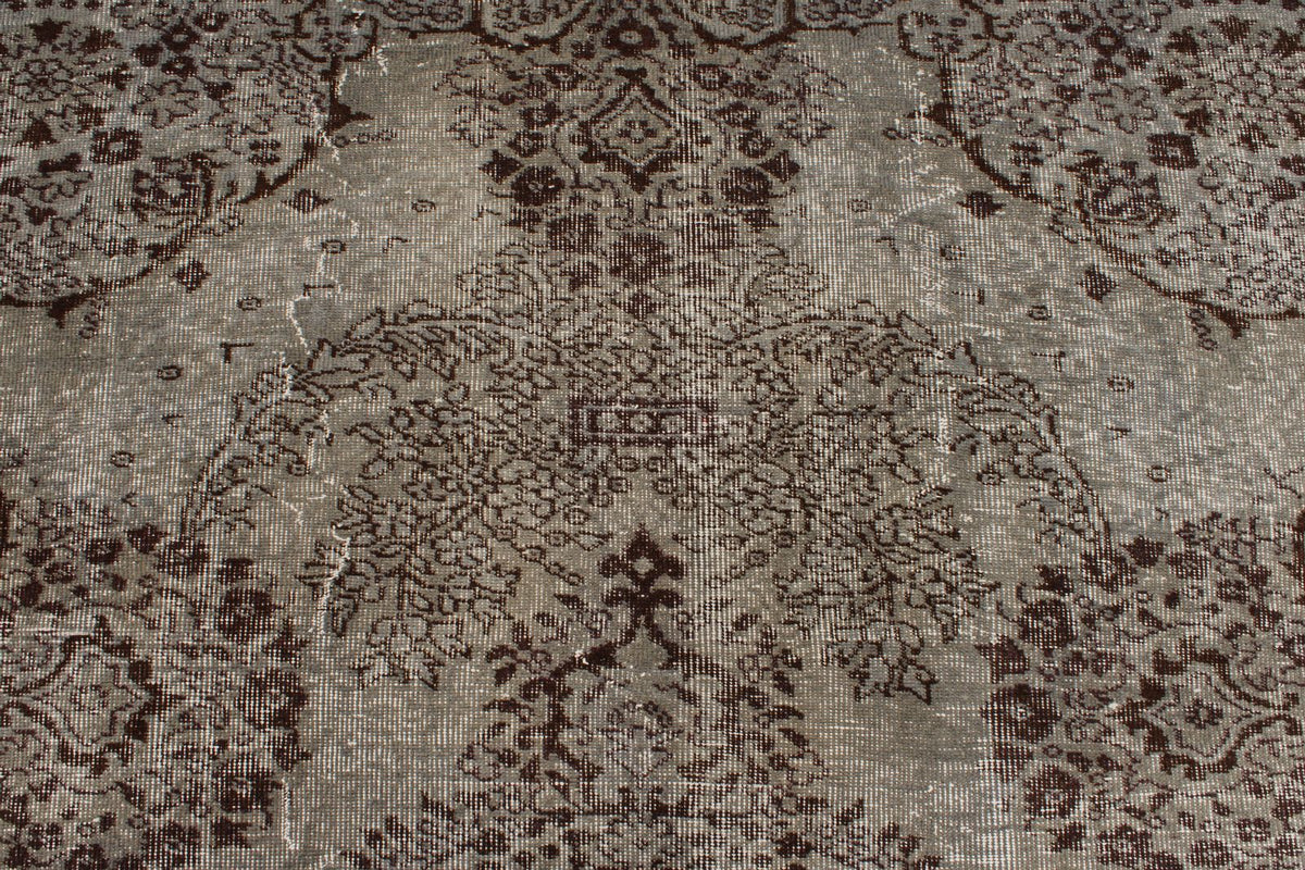 6x9 Gray Turkish Overdyed Rug
