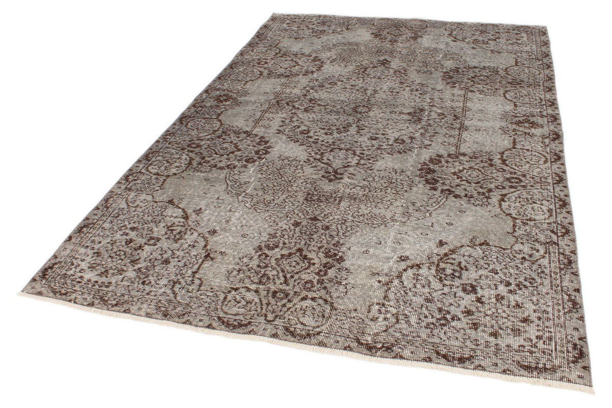6x9 Gray Turkish Overdyed Rug