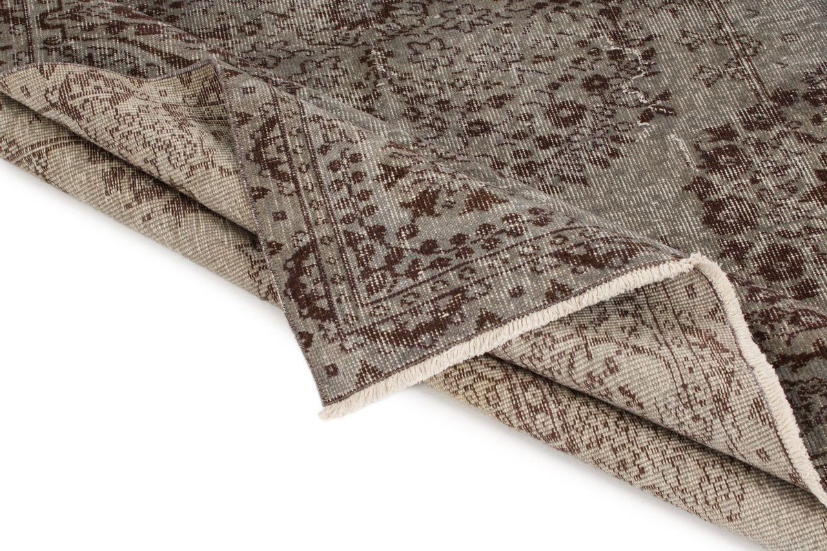6x9 Gray Turkish Overdyed Rug