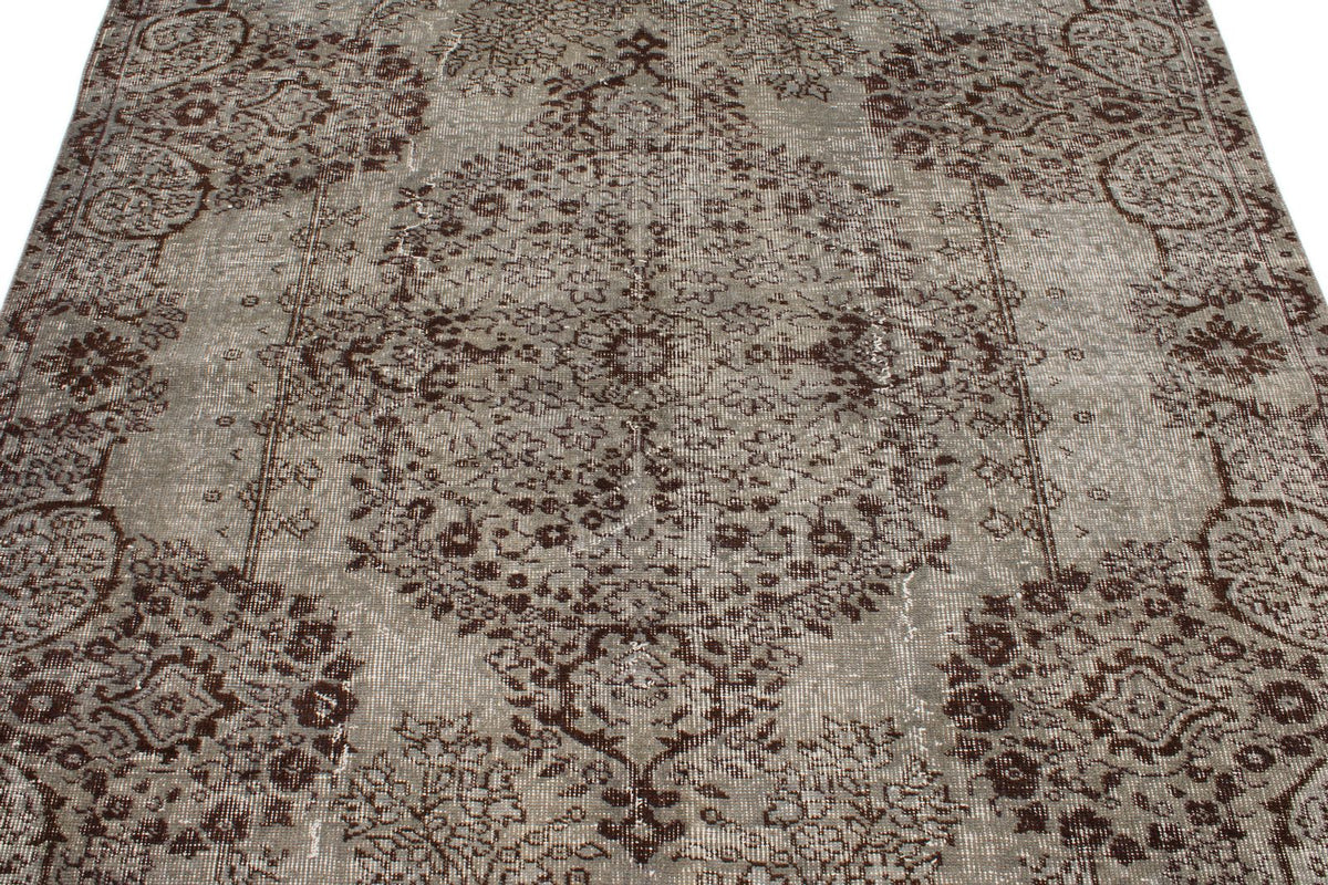 6x9 Gray Turkish Overdyed Rug