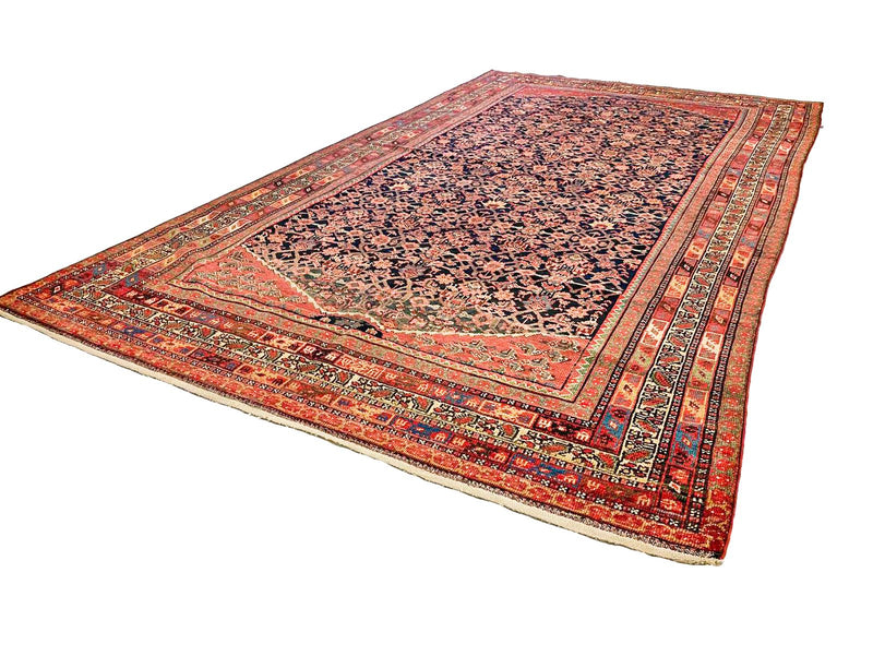 5x10 Red and Navy Persian Rug
