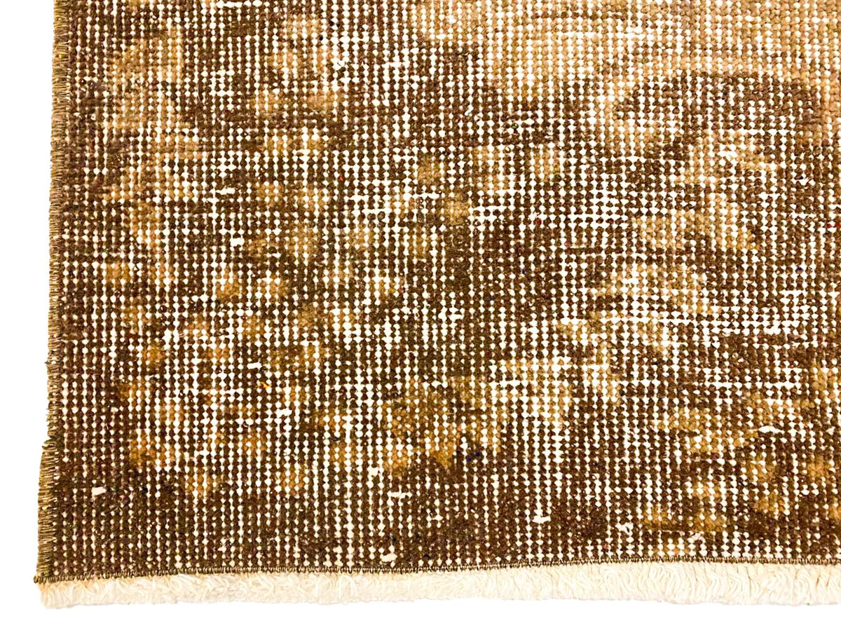 6x9 Beige and Brown Turkish Overdyed Rug