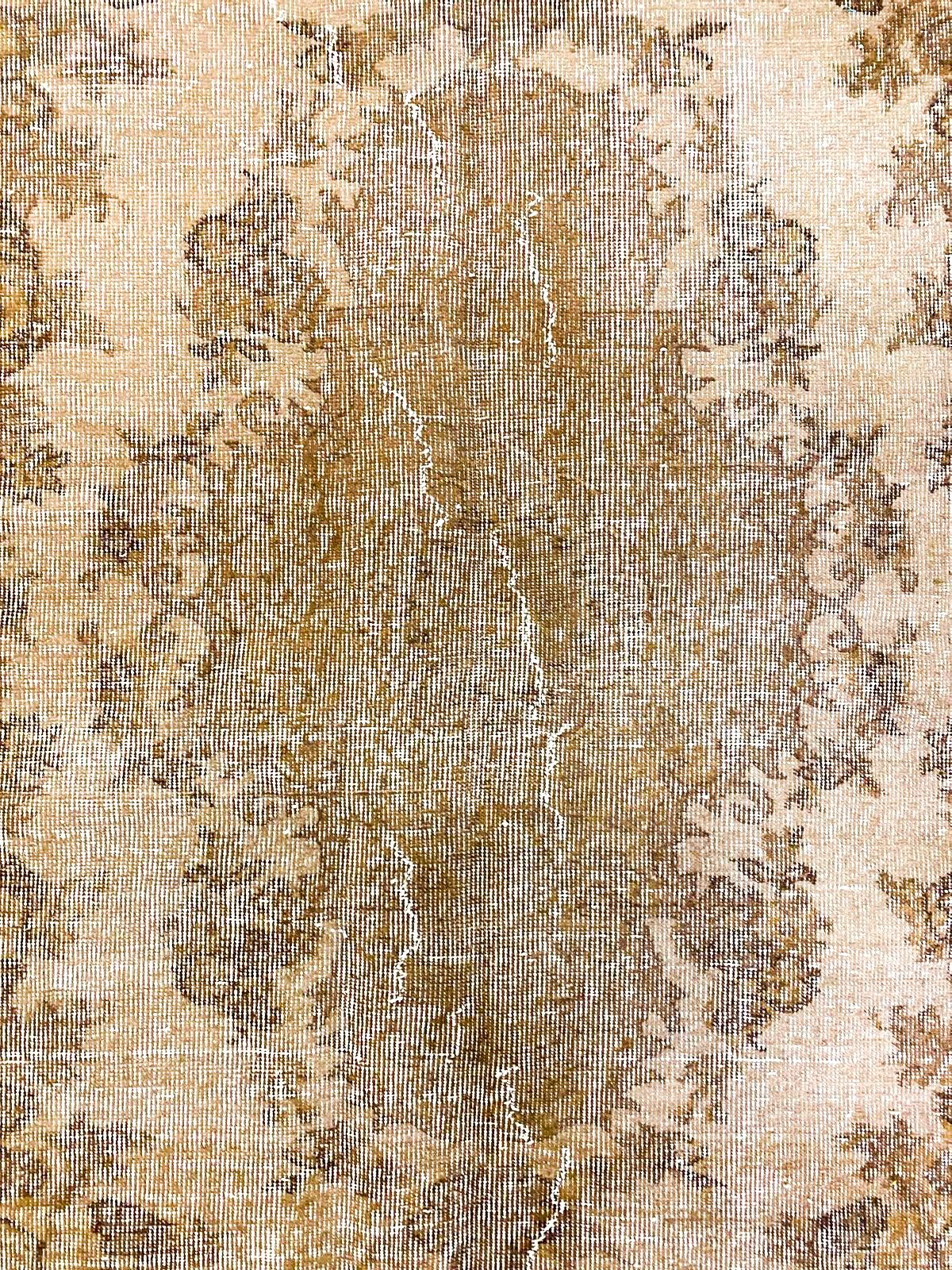 6x9 Beige and Brown Turkish Overdyed Rug