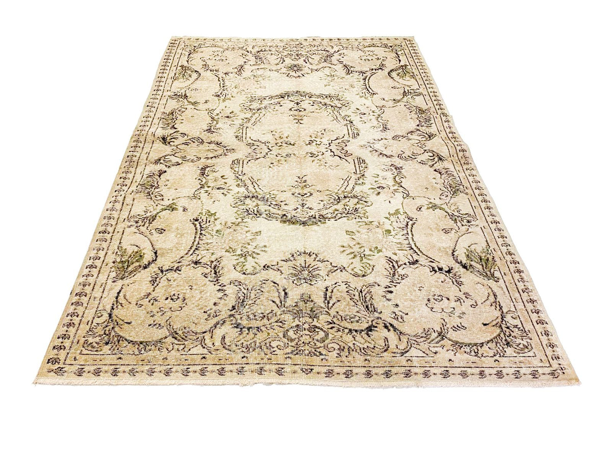 5x7 Beige and Brown Turkish Overdyed Rug