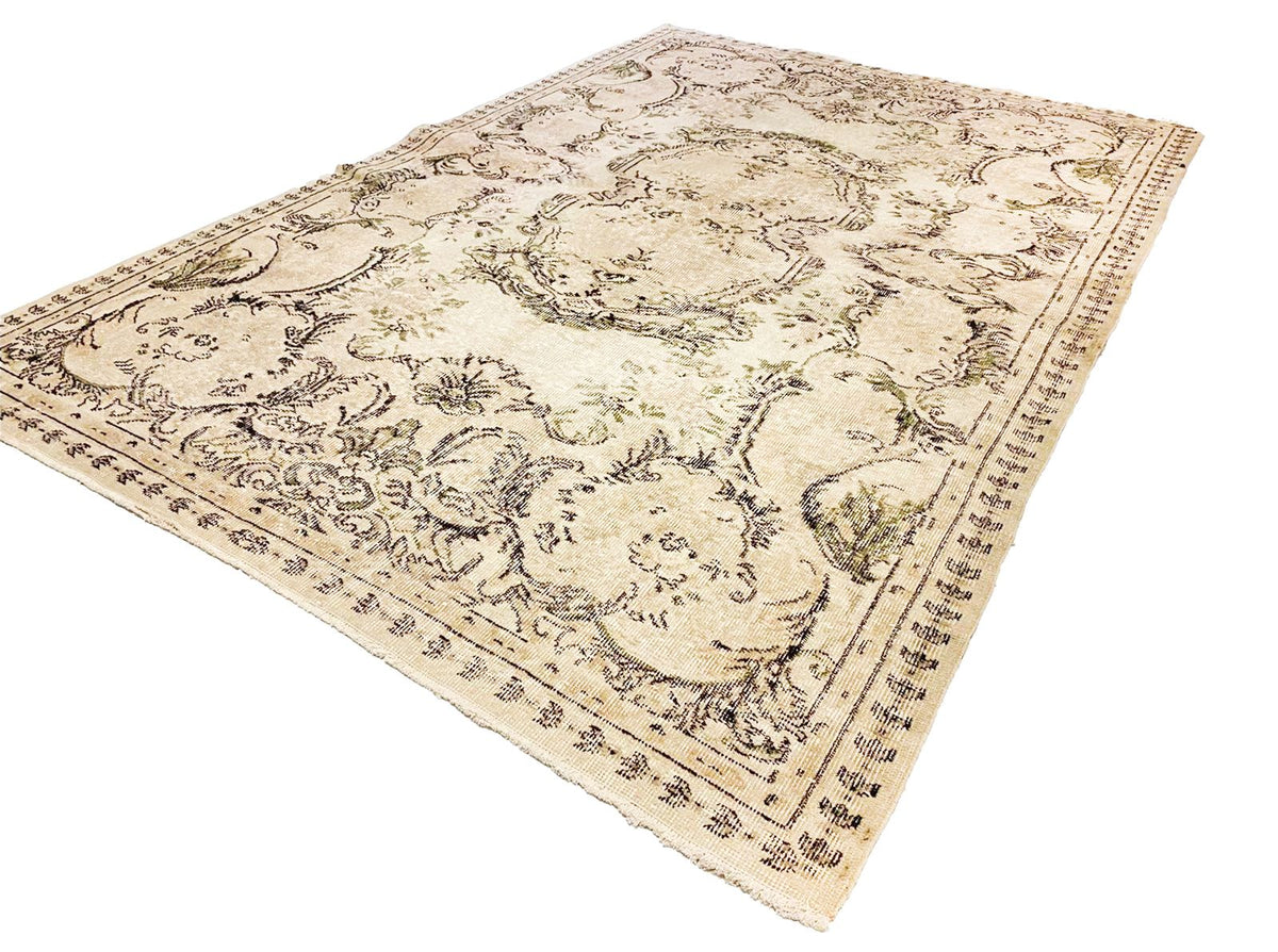 5x7 Beige and Brown Turkish Overdyed Rug