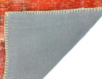 5x8 Orange and Red Turkish Patchwork Rug