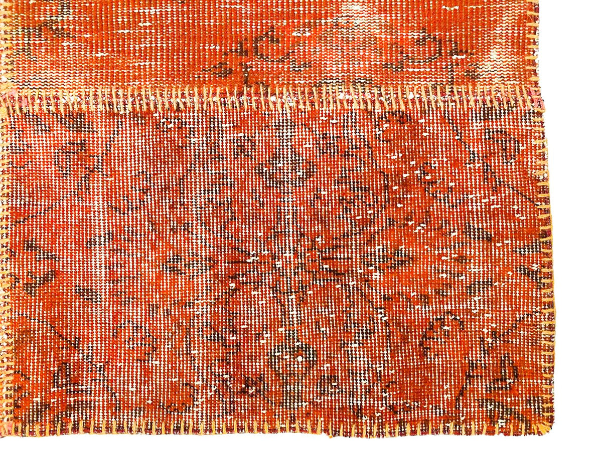 6x10 Orange Turkish Patchwork Rug