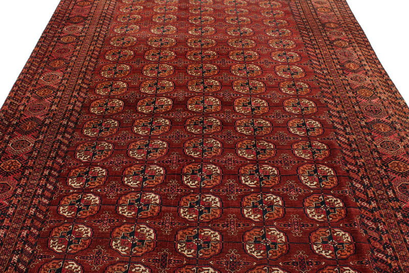 7x11 Camel and Brown Anatolian Tribal Rug