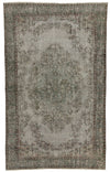 6x10 Gray and Green Turkish Overdyed Rug