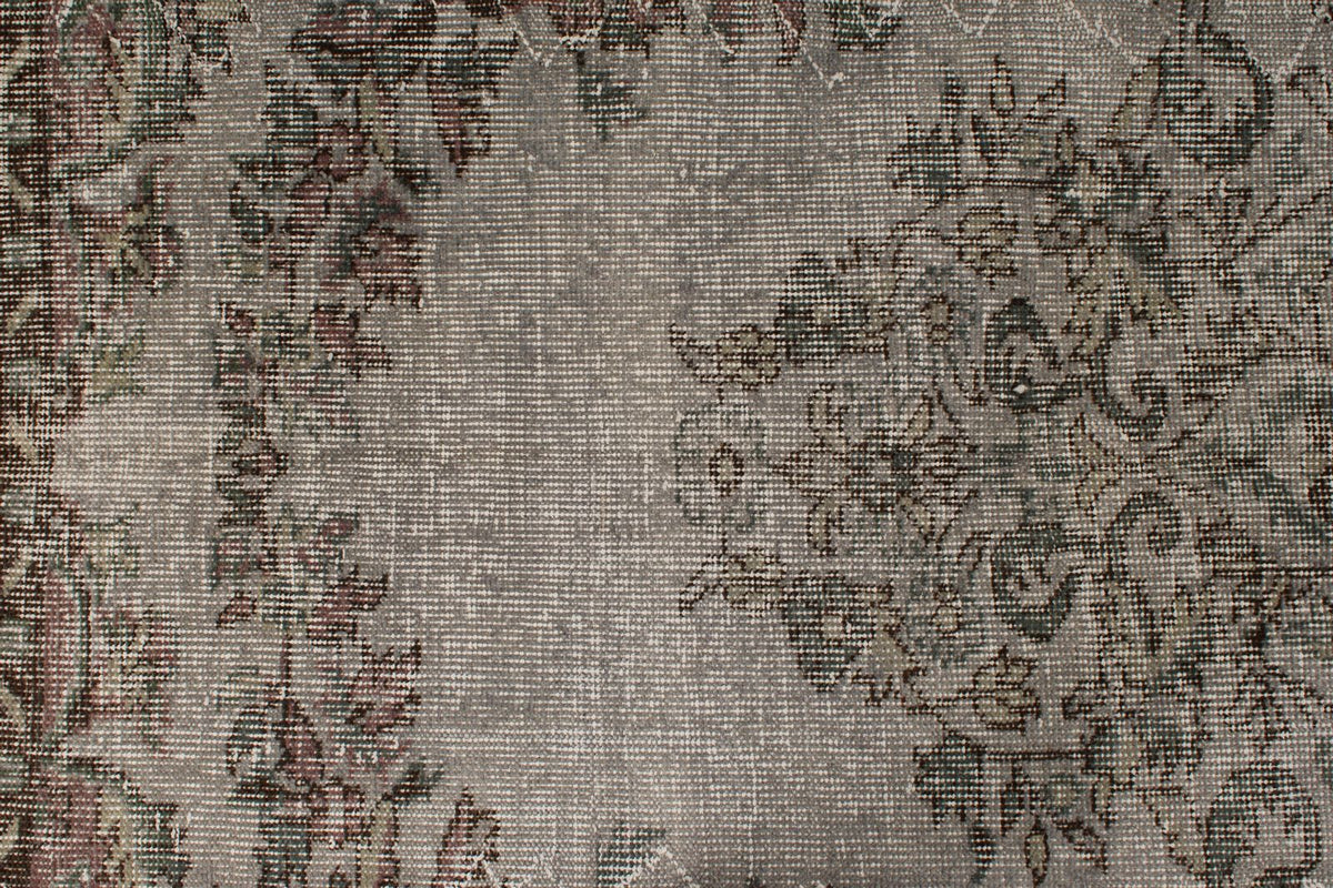 6x10 Gray and Green Turkish Overdyed Rug
