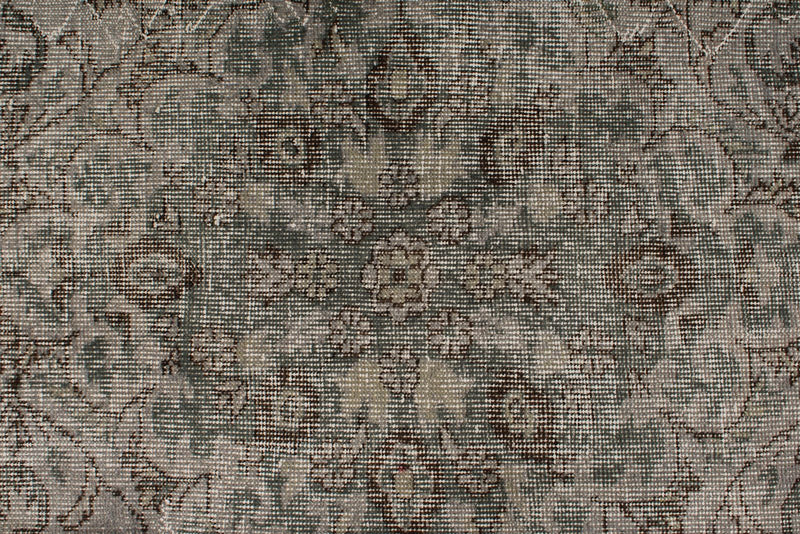 6x10 Gray and Green Turkish Overdyed Rug