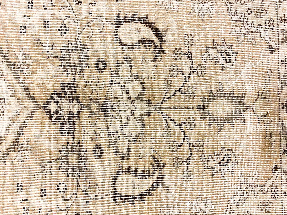6x10 Beige and Brown Turkish Overdyed Rug
