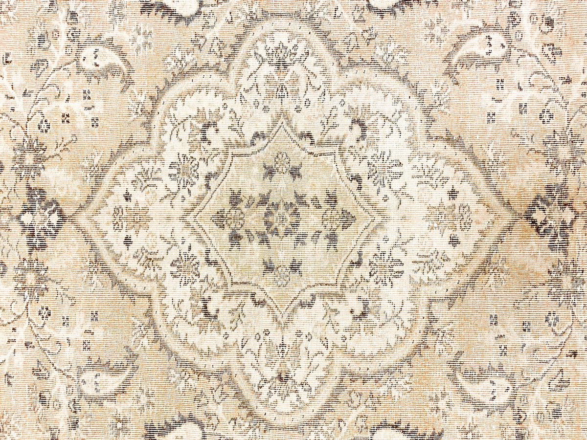 6x10 Beige and Brown Turkish Overdyed Rug