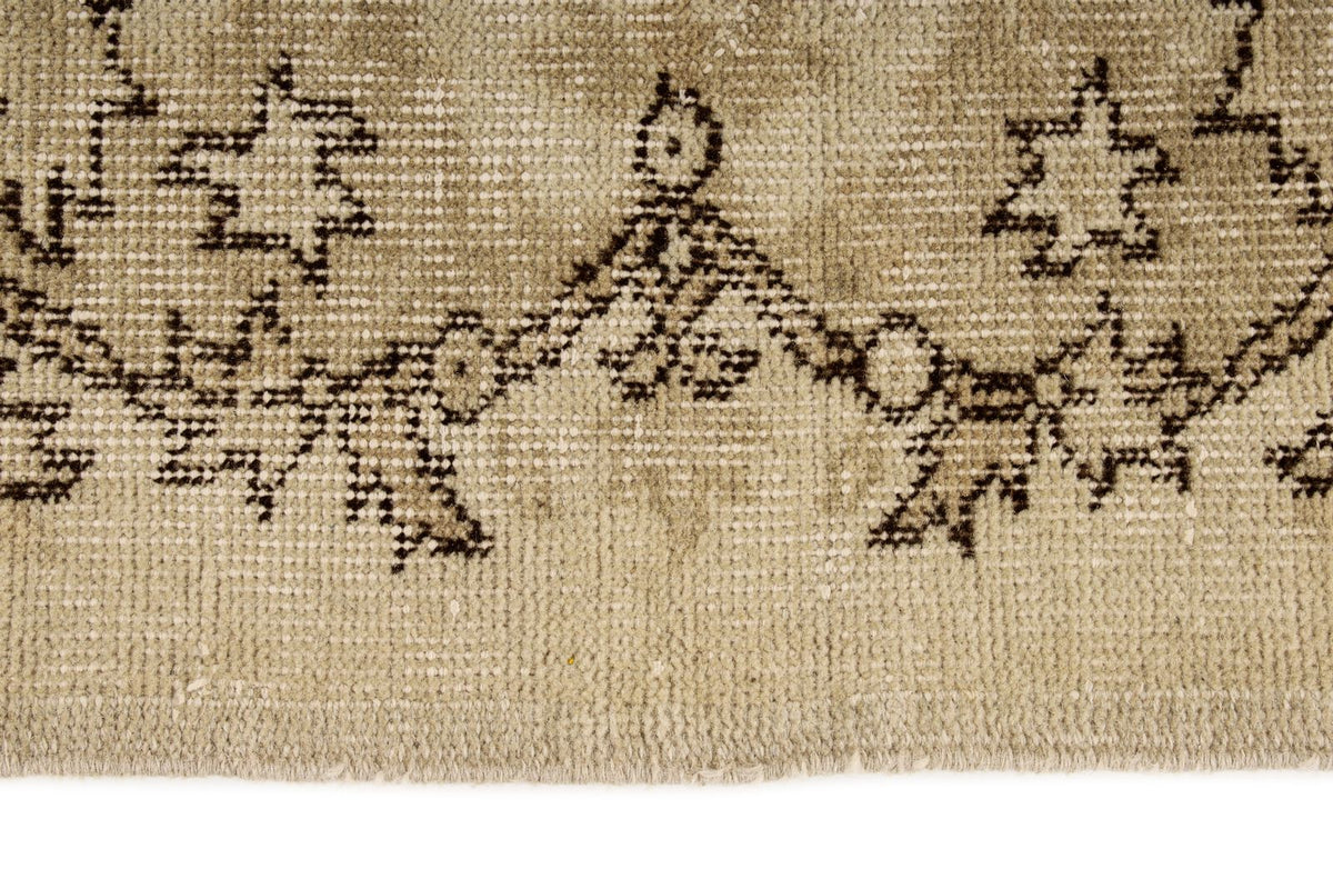 6x10 Beige and Ivory Turkish Overdyed Rug