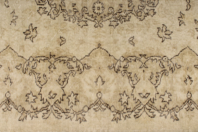 6x10 Beige and Ivory Turkish Overdyed Rug