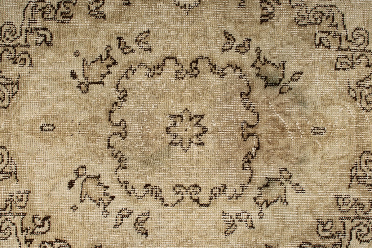 6x10 Beige and Ivory Turkish Overdyed Rug