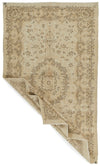 6x10 Beige and Ivory Turkish Overdyed Rug