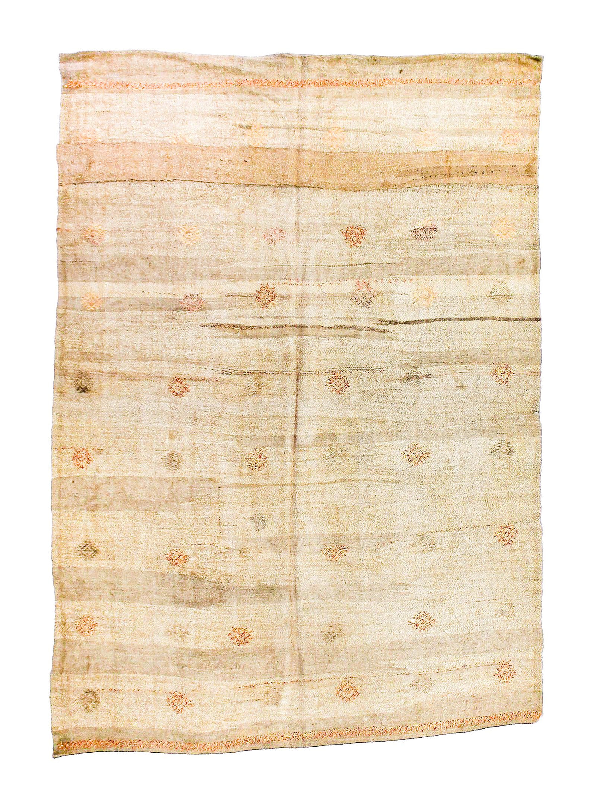 6x9 Beige and Ivory Turkish Tribal Rug