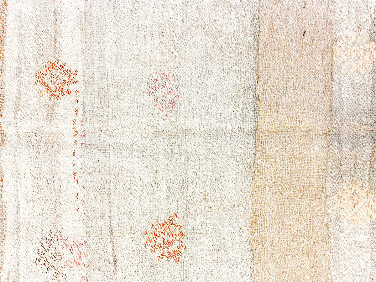 6x9 Beige and Ivory Turkish Tribal Rug