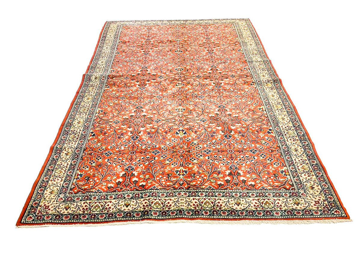5x7 Red and Ivory Turkish Traditional Rug