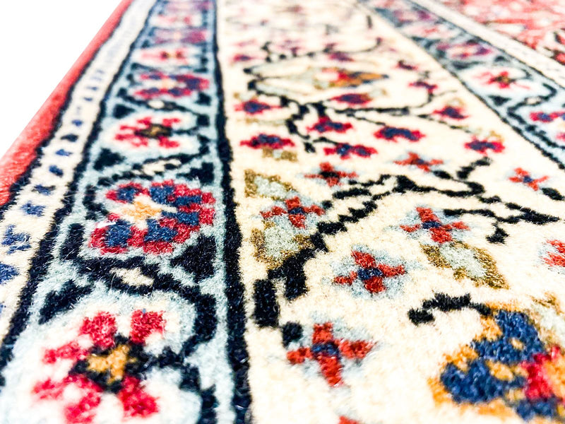 Vintage Handmade 5x7 Red and Ivory Anatolian Turkish Tribal Distressed Area Rug