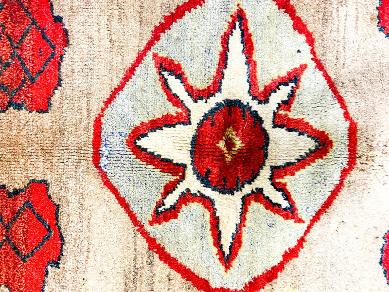 Vintage Handmade 5x8 Red and Brown Anatolian Turkish Tribal Distressed Area Rug