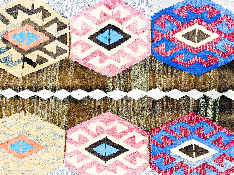4x7 Handmade Patchwork Vintage Anatolian Handmade Tribal Rug Kilim