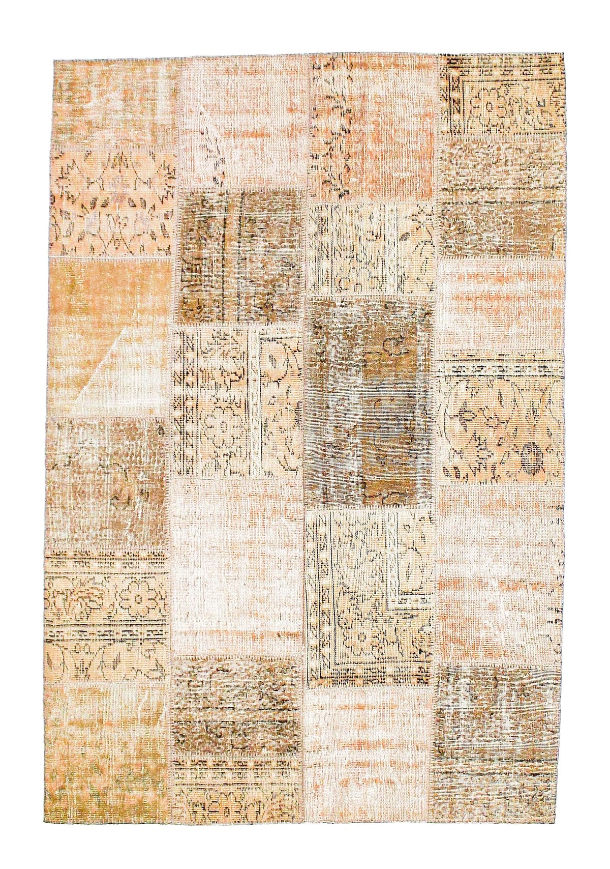 5x8 Pink and Brown Turkish Patchwork Rug