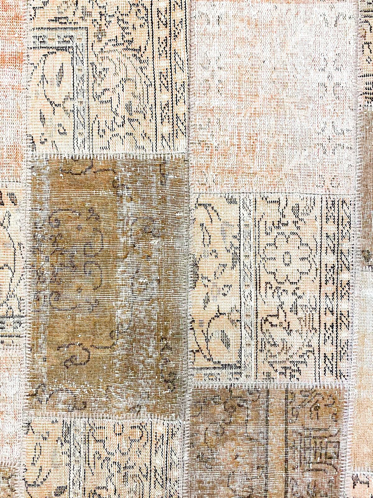5x8 Pink and Brown Turkish Patchwork Rug