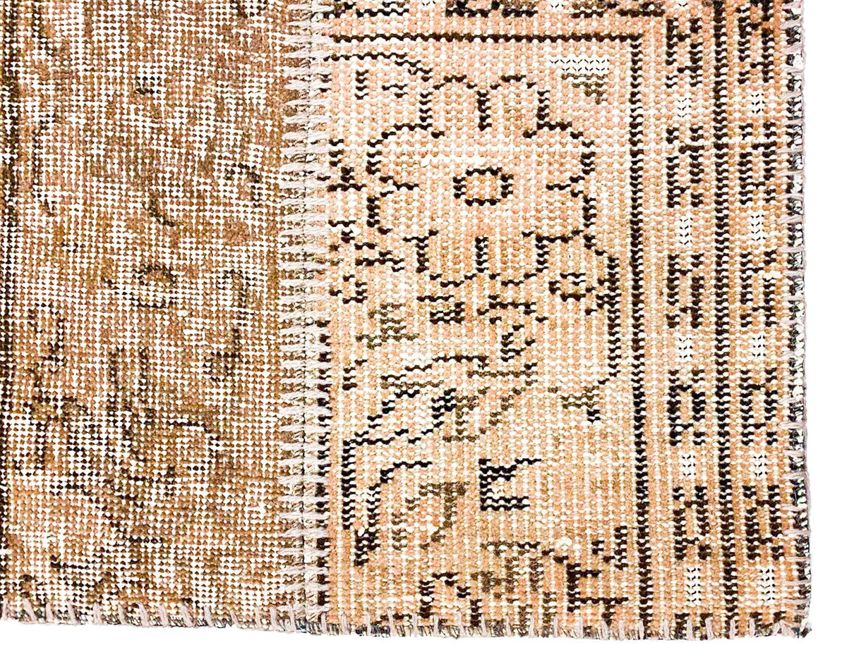 5x8 Pink and Brown Turkish Patchwork Rug