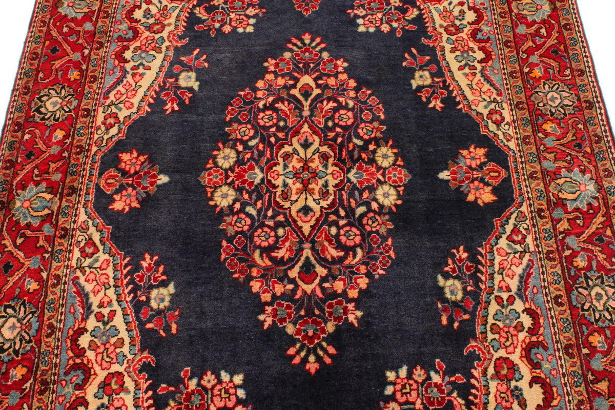 4x7 Navy and Red Persian Traditional Rug