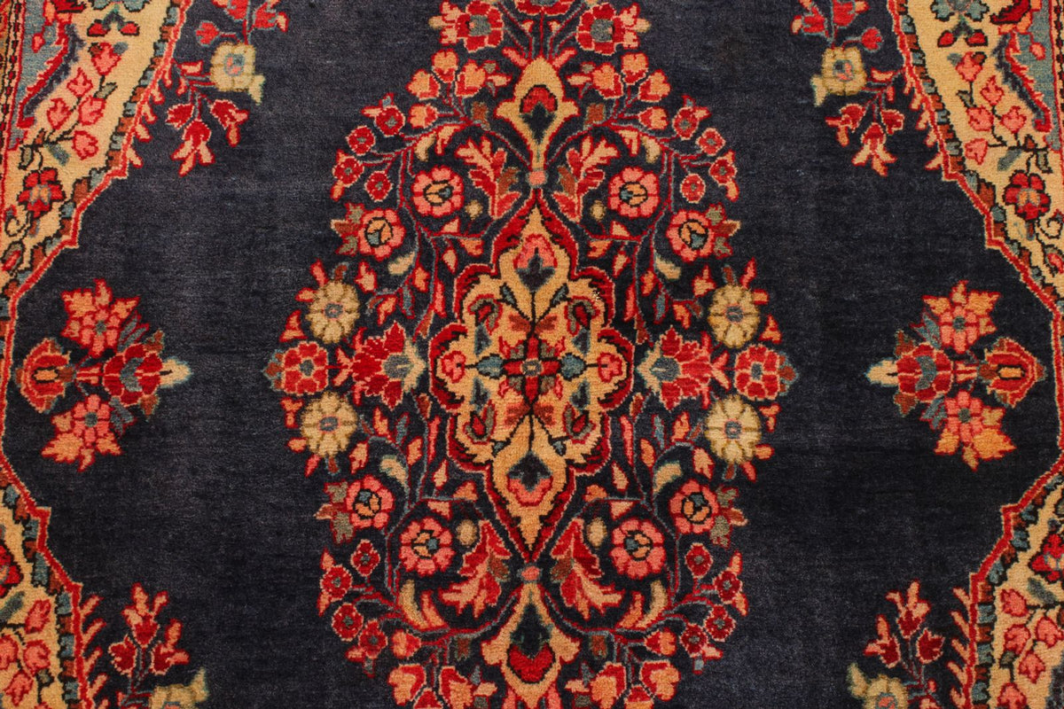 4x7 Navy and Red Persian Traditional Rug