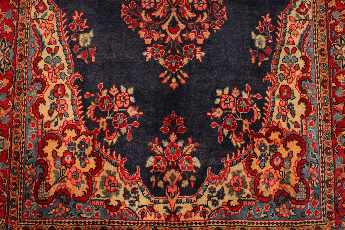 4x7 Navy and Red Persian Traditional Rug