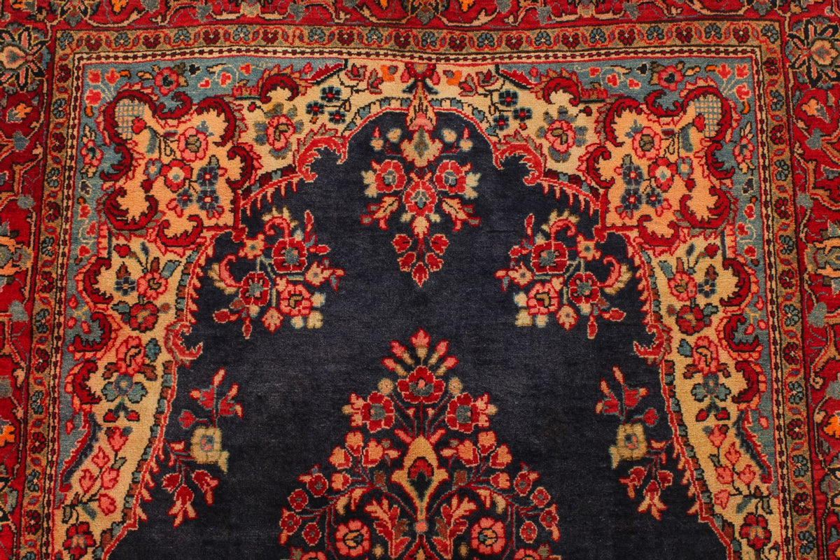 4x7 Navy and Red Persian Traditional Rug