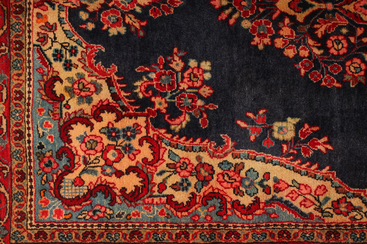 4x7 Navy and Red Persian Traditional Rug