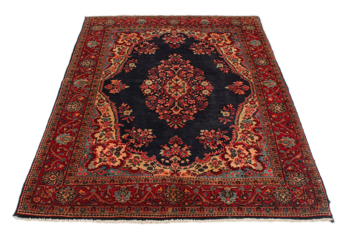 4x7 Navy and Red Persian Traditional Rug