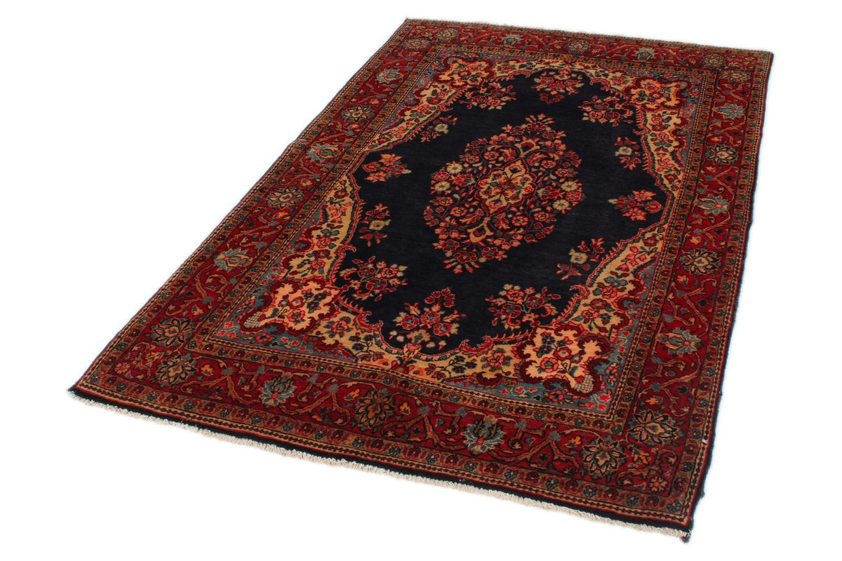 4x7 Navy and Red Persian Traditional Rug
