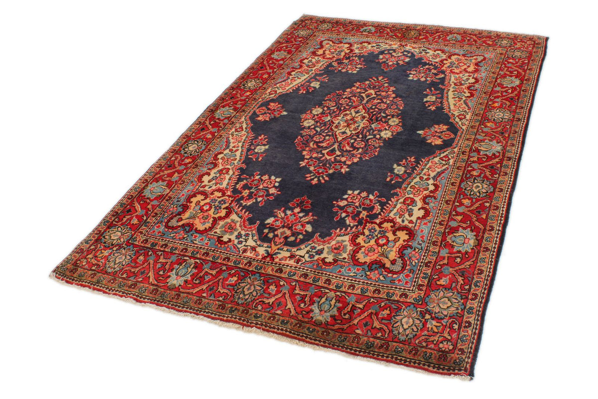 4x7 Navy and Red Persian Traditional Rug