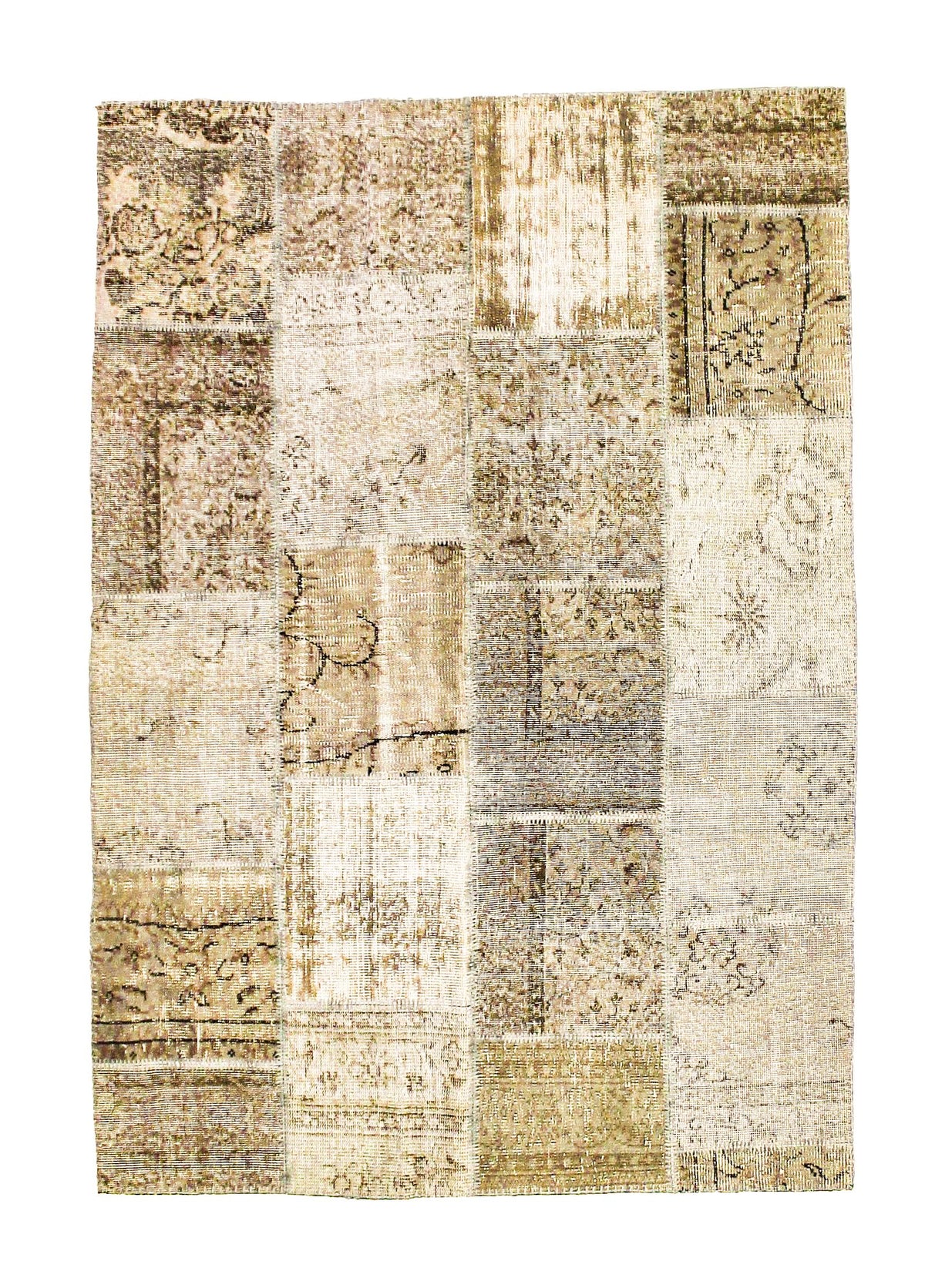 5x8 Gray and Brown Turkish Patchwork Rug