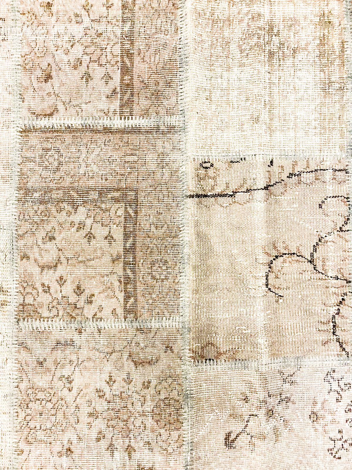5x8 Gray and Brown Turkish Patchwork Rug