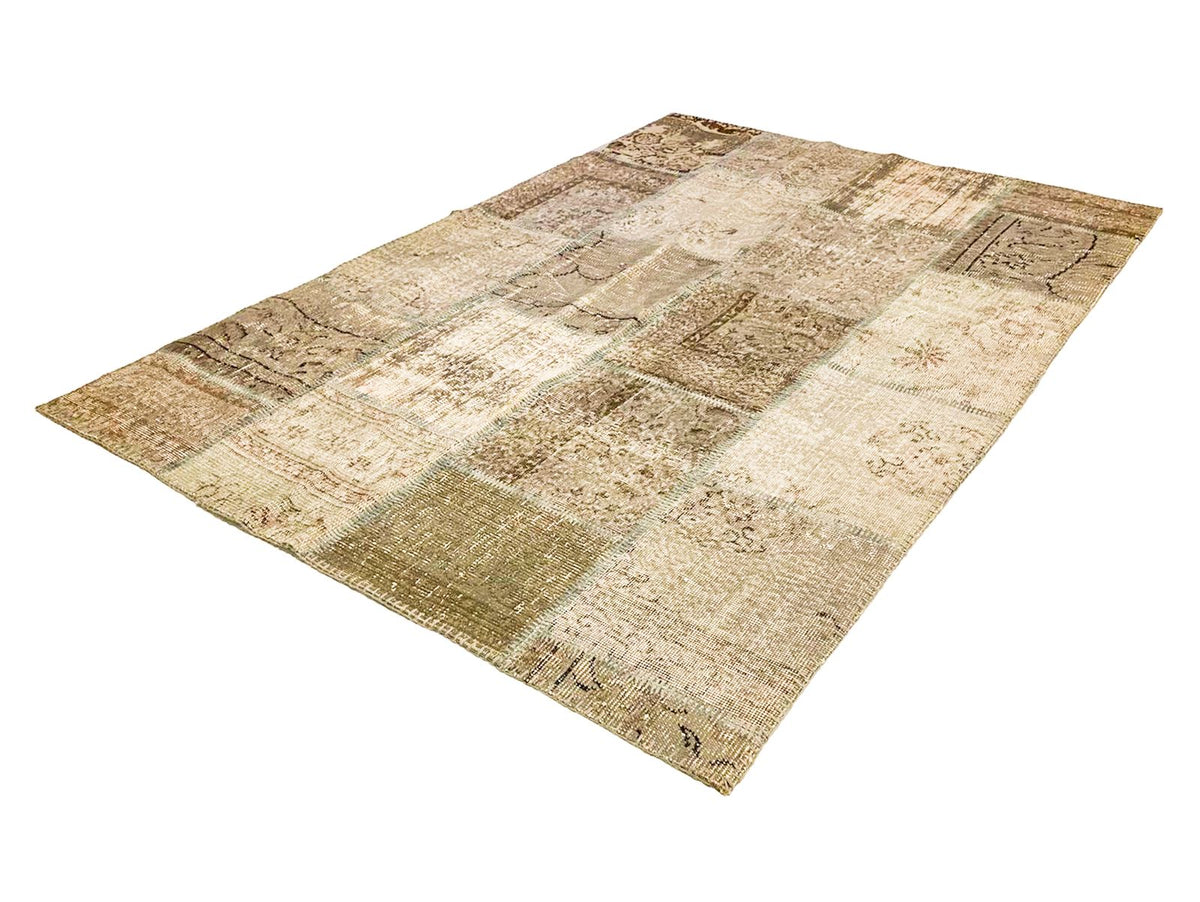 5x8 Gray and Brown Turkish Patchwork Rug