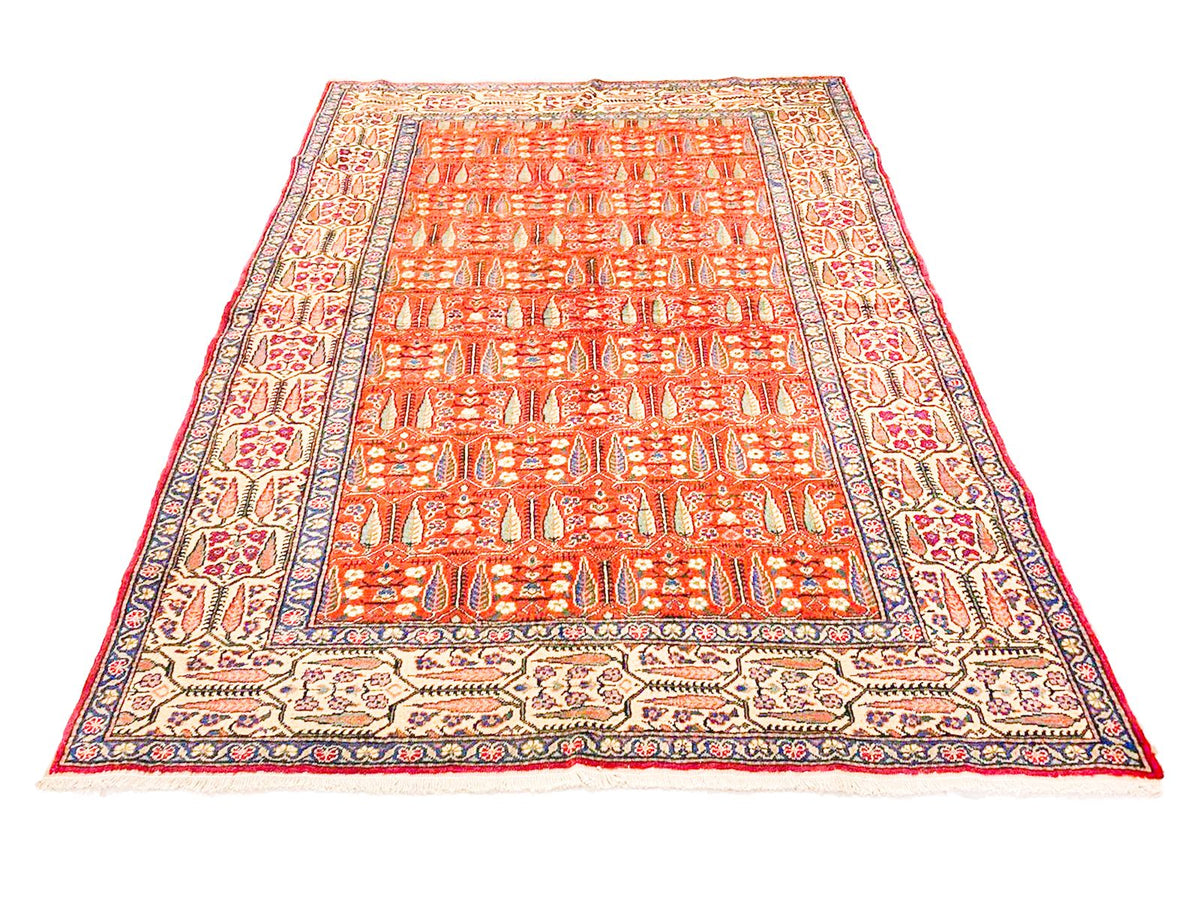 5x7 Rust and Ivory Turkish Traditional Rug