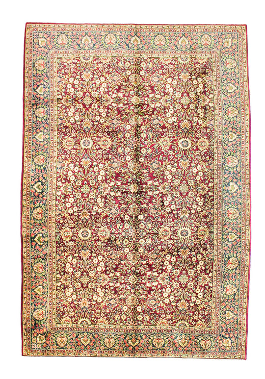 7x10 Red and Navy Turkish Tribal Rug