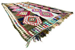 Vintage Handmade 8x11 Multicolor Anatolian Turkish Traditional Distressed Area Rug