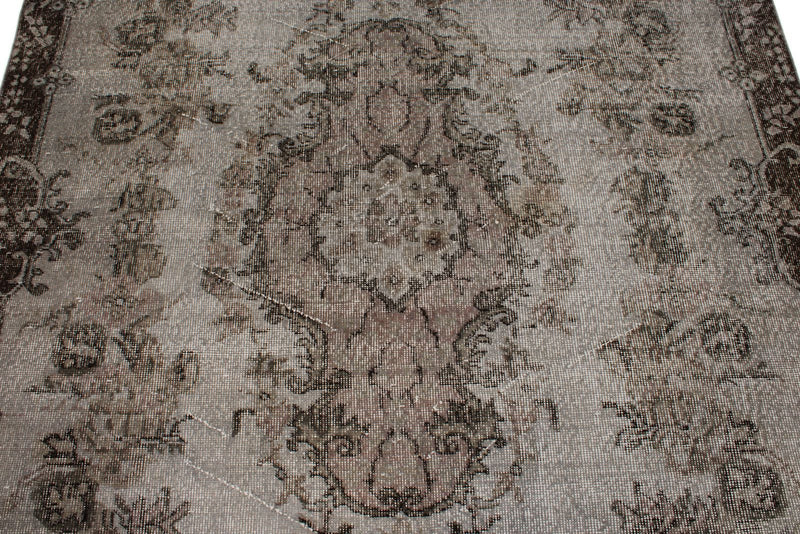 6x9 Gray Turkish Overdyed Rug