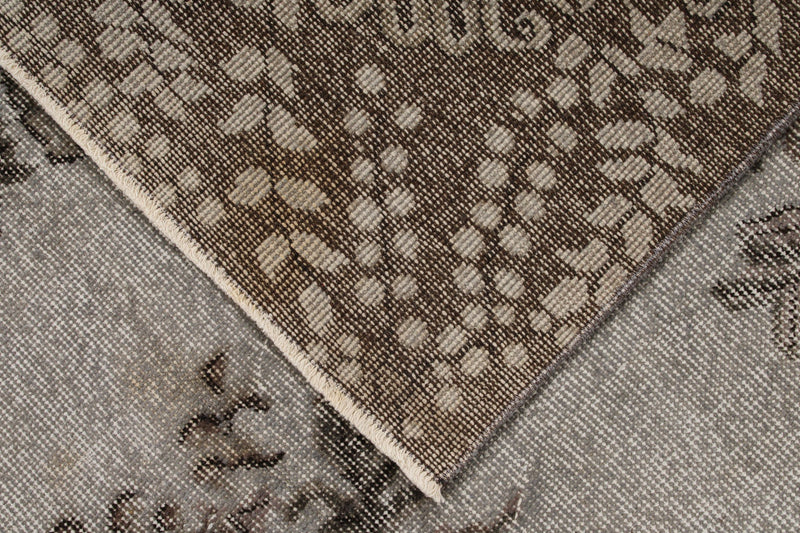 6x9 Gray Turkish Overdyed Rug